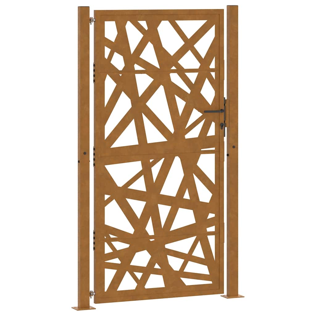 Cancello da giardino 100x175 cm in acciaio corten design leggero | homemem39
