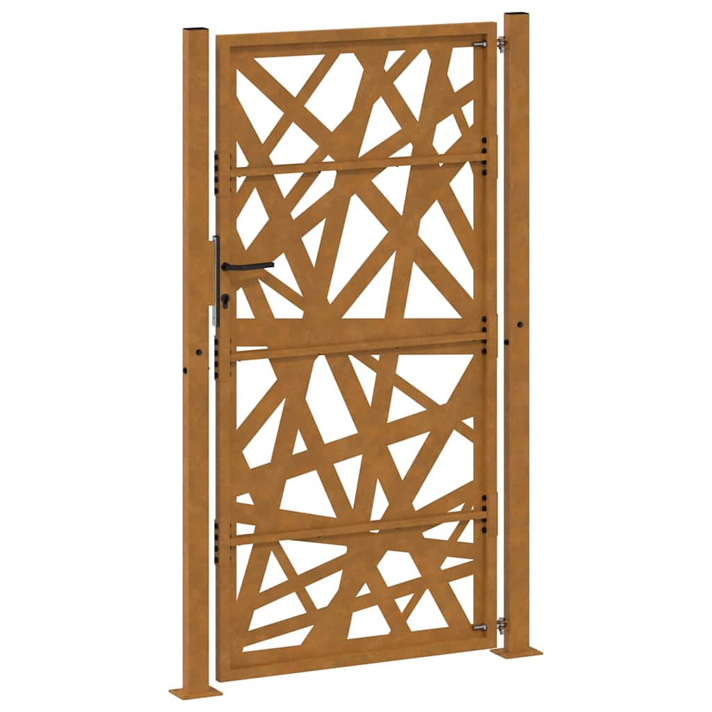 Cancello da giardino 100x175 cm in acciaio corten design leggero | homemem39