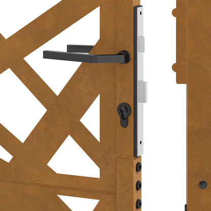 Cancello da giardino 100x175 cm in acciaio corten design leggero | homemem39
