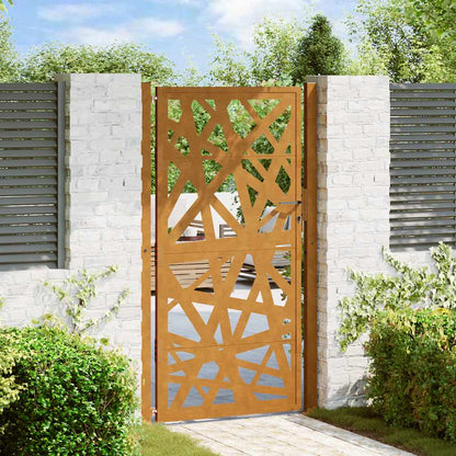 Cancello da giardino 100x175 cm in acciaio corten design leggero | homemem39