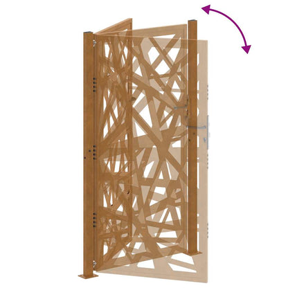 Cancello da giardino 100x200 cm in acciaio corten design leggero | homemem39