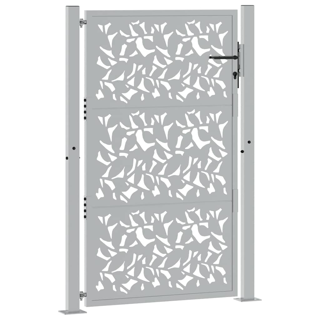 Cancello da giardino 100x150 cm in acciaio corten con design a foglia | homemem39