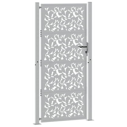 Cancello da giardino 100x200 cm in acciaio corten con design a foglia | homemem39
