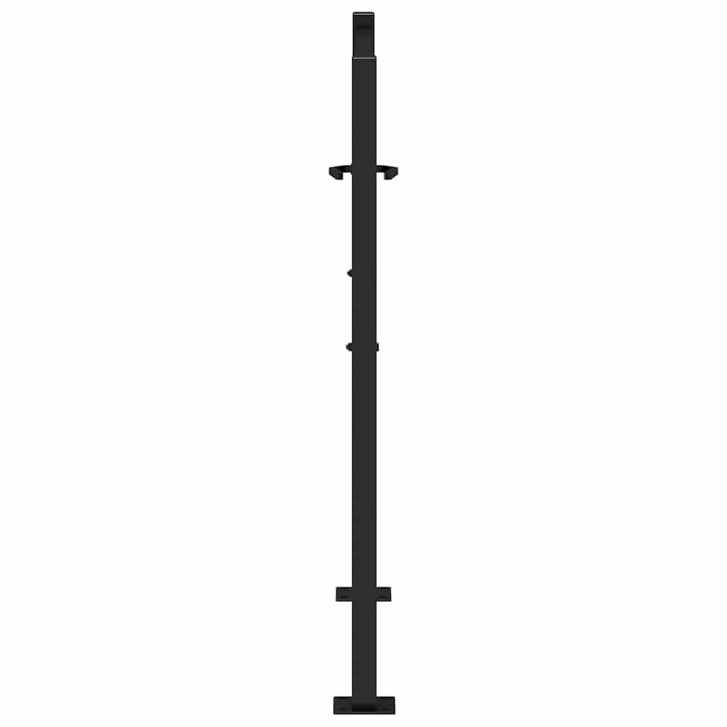 Cancello da giardino nero 100x100 cm in acciaio design ondulato | homemem39