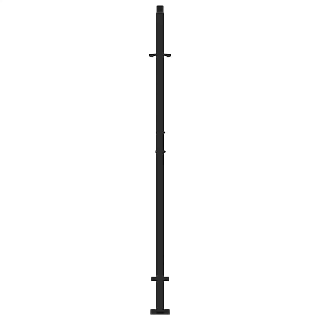 Cancello da giardino nero 100x150 cm in acciaio design ondulato