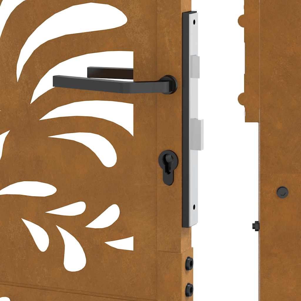 Cancello da giardino 100x125 cm in acciaio corten design ondulato | homemem39