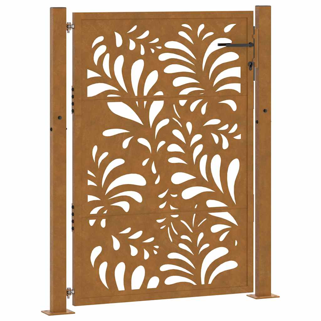 Cancello da giardino 100x150 cm in acciaio corten design ondulato | homemem39