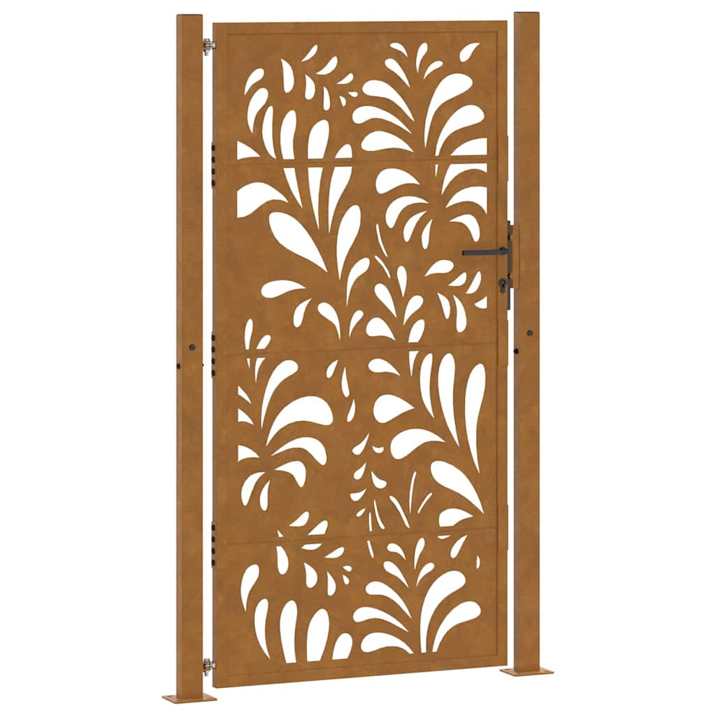 Cancello da giardino 100x200 cm in acciaio corten design ondulato | homemem39