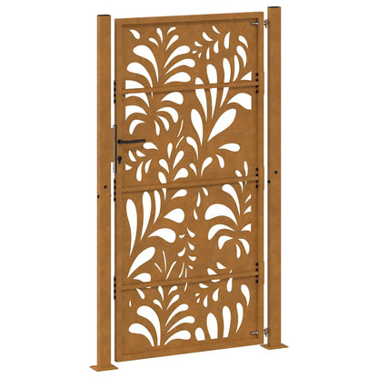 Cancello da giardino 100x200 cm in acciaio corten design ondulato | homemem39