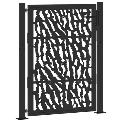 Cancello da giardino nero 100x125 cm in acciaio con design a traliccio | homemem39