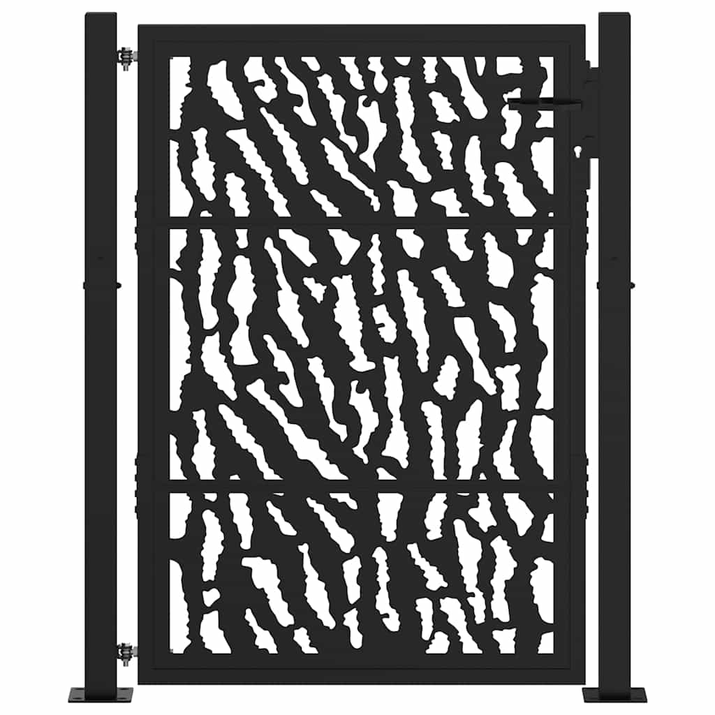 Cancello da giardino nero 100x125 cm in acciaio con design a traliccio | homemem39