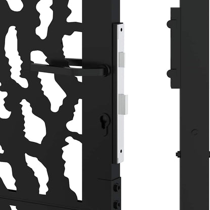 Cancello da giardino nero 100x125 cm in acciaio con design a traliccio | homemem39