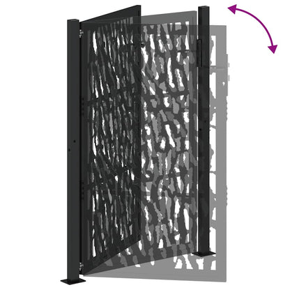 Cancello da giardino nero 100x150 cm in acciaio con design a traliccio | homemem39