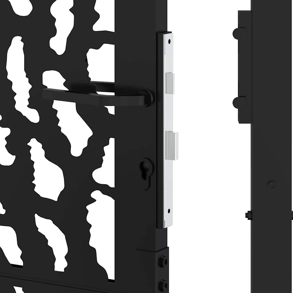 Cancello da giardino nero 100x150 cm in acciaio con design a traliccio | homemem39