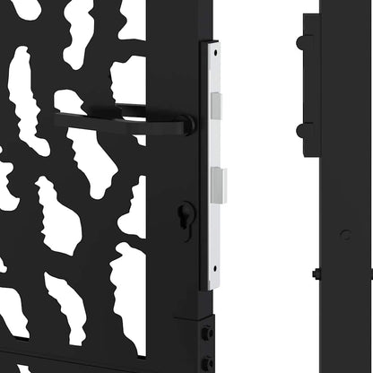 Cancello da giardino nero 100x150 cm in acciaio con design a traliccio | homemem39
