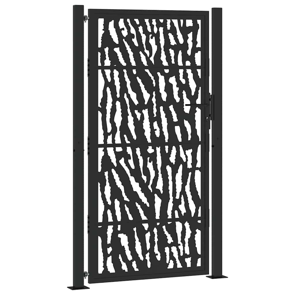 Cancello da giardino nero 100x175 cm in acciaio con design a traliccio | homemem39