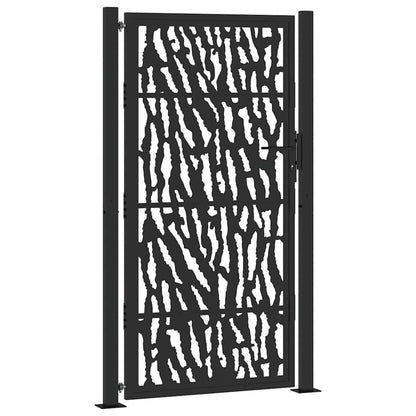 Cancello da giardino nero 100x175 cm in acciaio con design a traliccio | homemem39