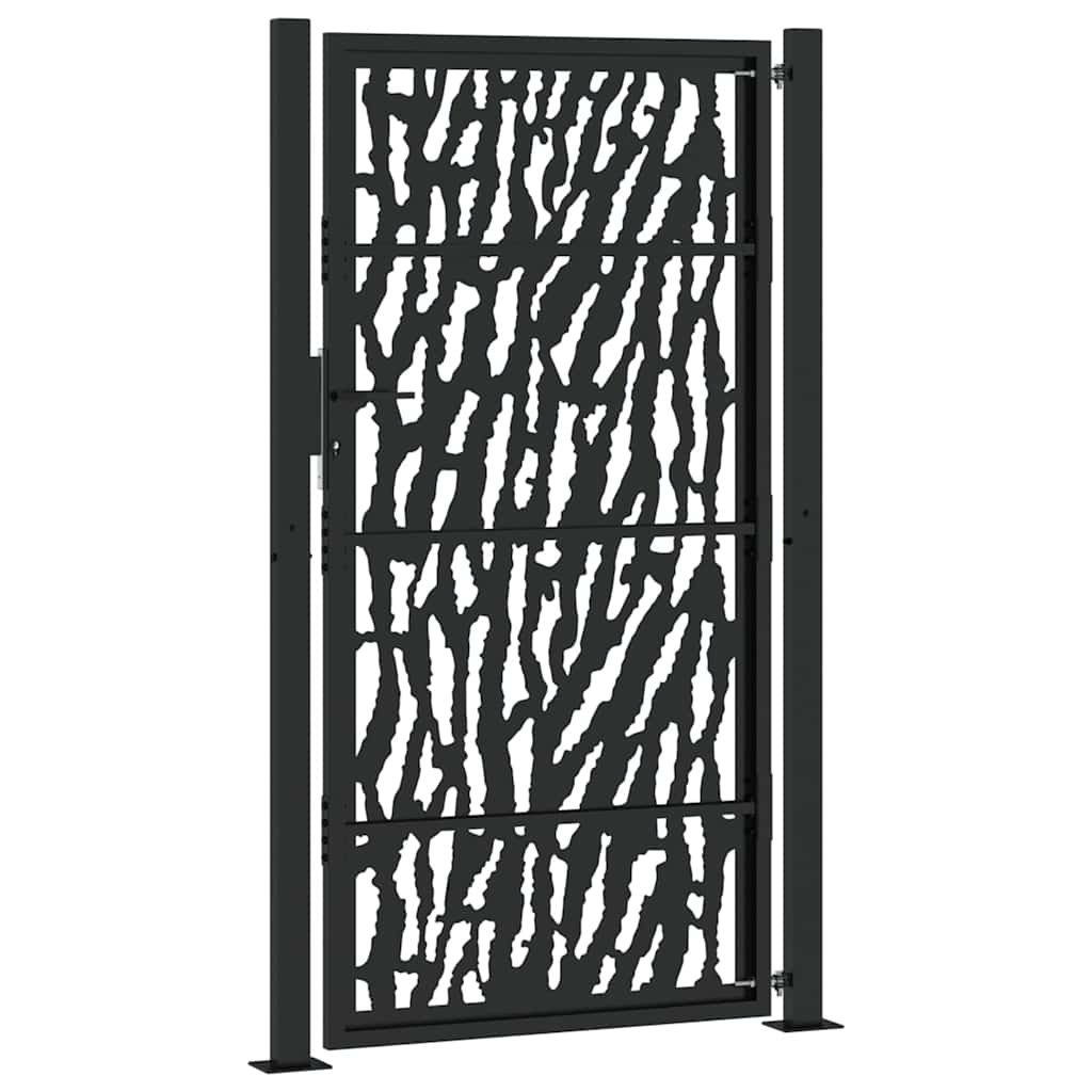Cancello da giardino nero 100x175 cm in acciaio con design a traliccio | homemem39