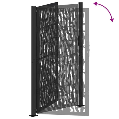 Cancello da giardino nero 100x175 cm in acciaio con design a traliccio | homemem39