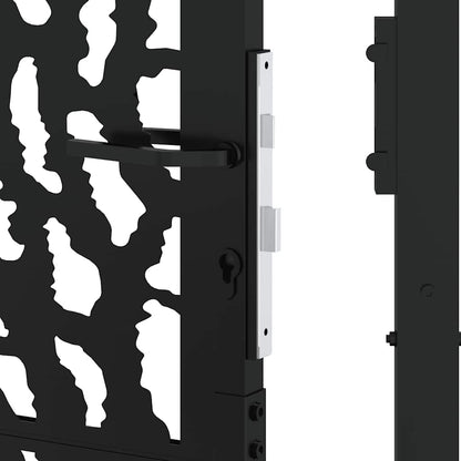 Cancello da giardino nero 100x175 cm in acciaio con design a traliccio | homemem39