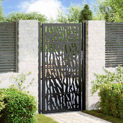 Cancello da giardino nero 100x175 cm in acciaio con design a traliccio | homemem39
