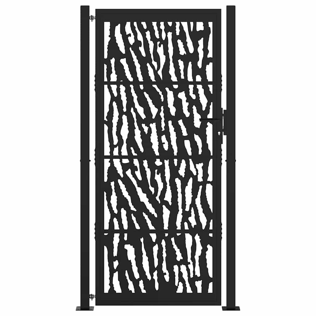 Cancello da giardino nero 100x200 cm in acciaio con design a traliccio | homemem39