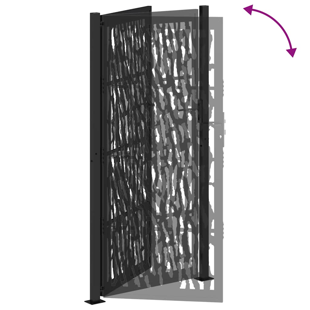 Cancello da giardino nero 100x200 cm in acciaio con design a traliccio | homemem39