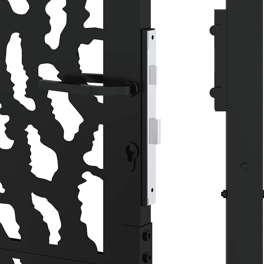 Cancello da giardino nero 100x200 cm in acciaio con design a traliccio | homemem39