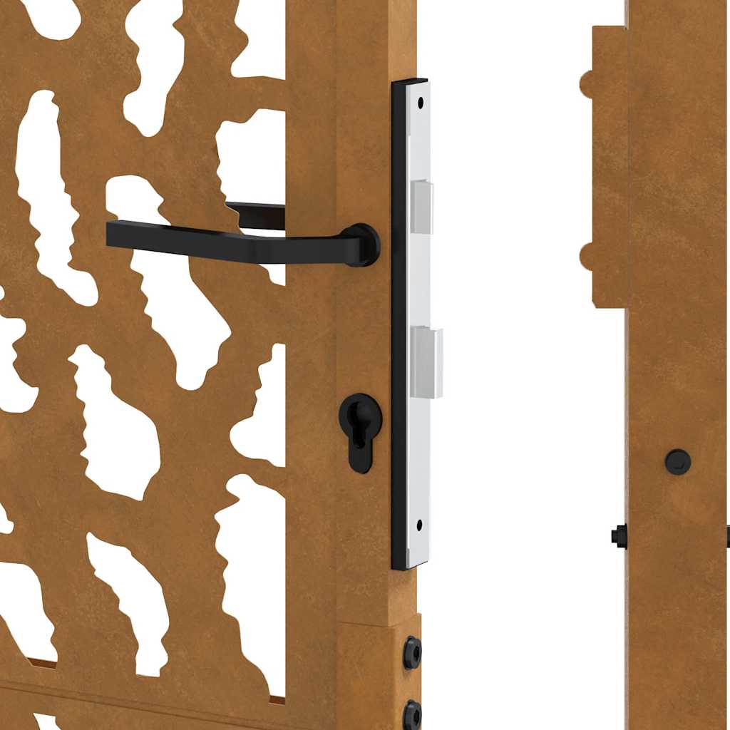 Cancello da giardino 100x175 cm in acciaio corten con design a traccia | homemem39