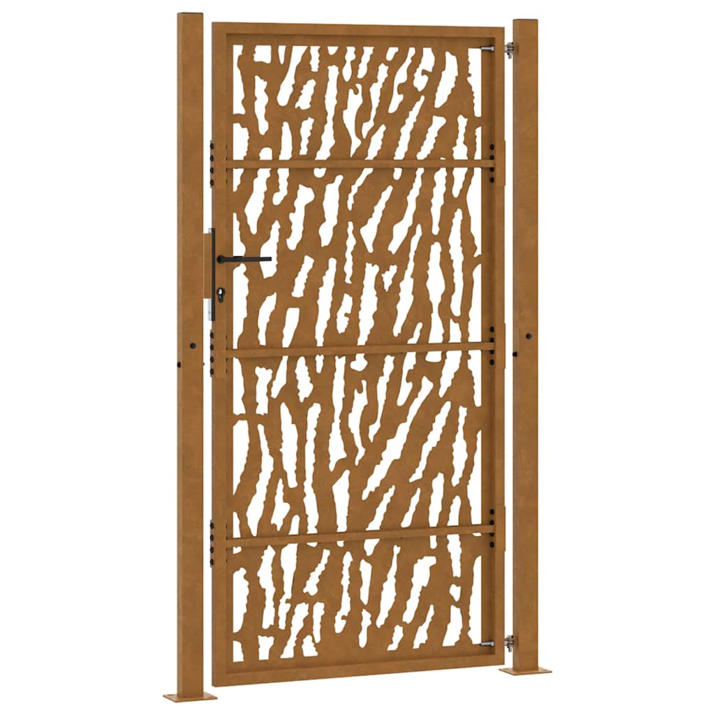 Cancello da giardino 100x200 cm in acciaio corten con design a traccia | homemem39