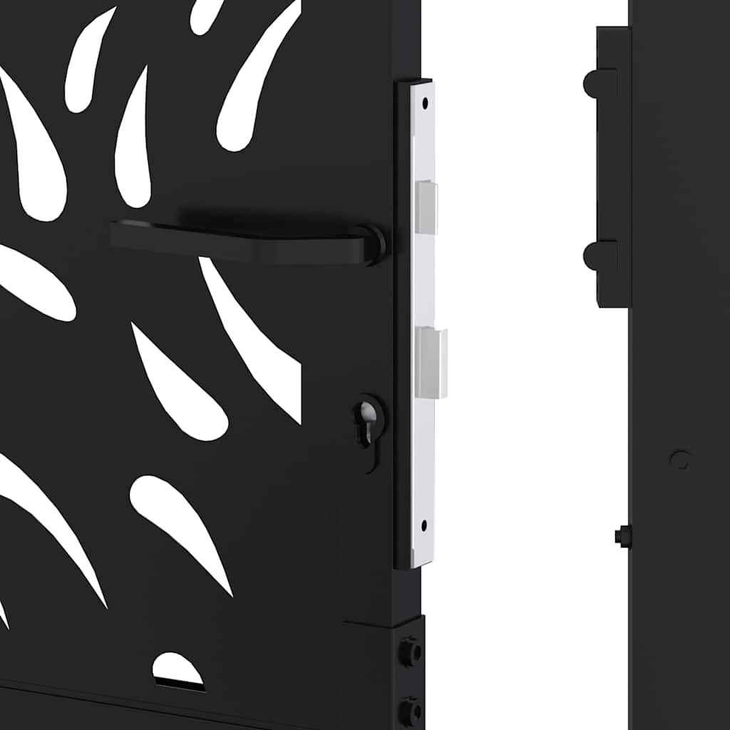 Cancello da giardino nero 100x100 cm in acciaio con design a fiamma | homemem39