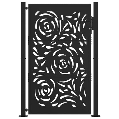 Cancello da giardino nero 100x150 cm in acciaio con design a fiamma | homemem39