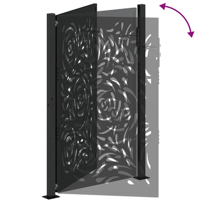 Cancello da giardino nero 100x150 cm in acciaio con design a fiamma | homemem39