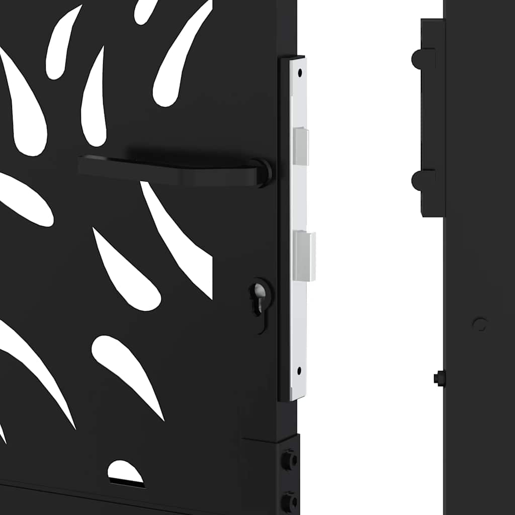 Cancello da giardino nero 100x150 cm in acciaio con design a fiamma | homemem39