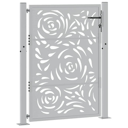Cancello da giardino 100x125 cm in acciaio corten con design a fiamma | homemem39