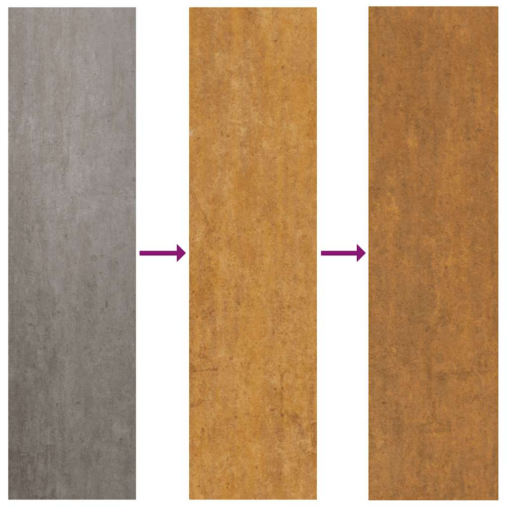 Cancello da giardino 100x175 cm in acciaio corten con design a fiamma | homemem39