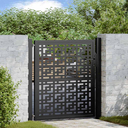Cancello da giardino nero 100x100 cm in acciaio con design a croce
