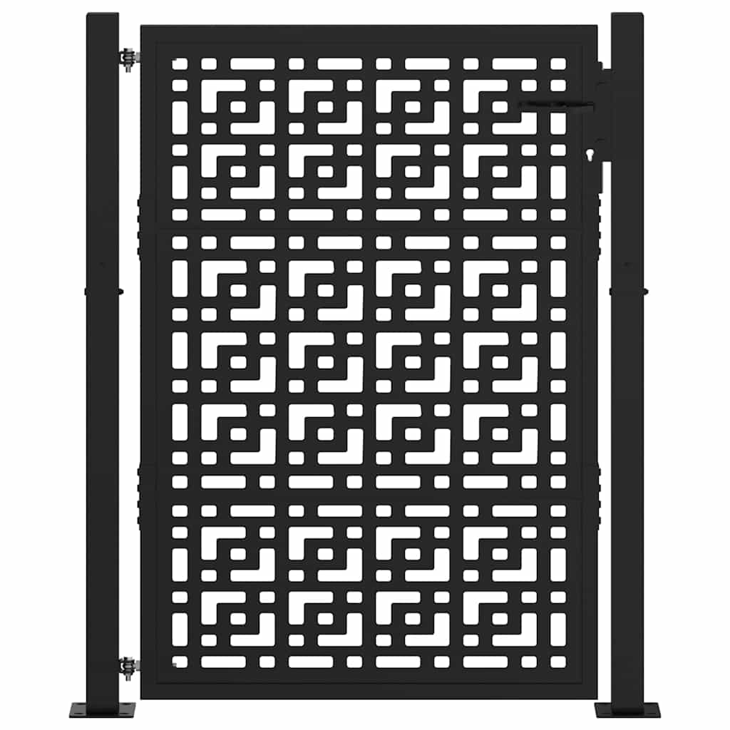 Cancello da giardino nero 100x125 cm in acciaio con design a croce | homemem39