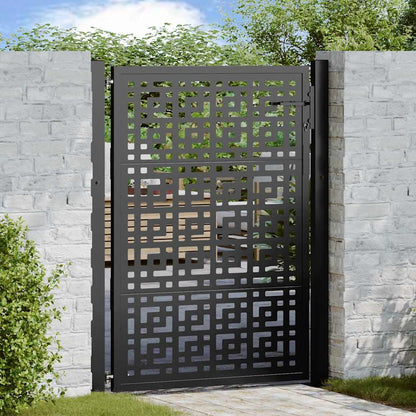 Cancello da giardino nero 100x125 cm in acciaio con design a croce | homemem39
