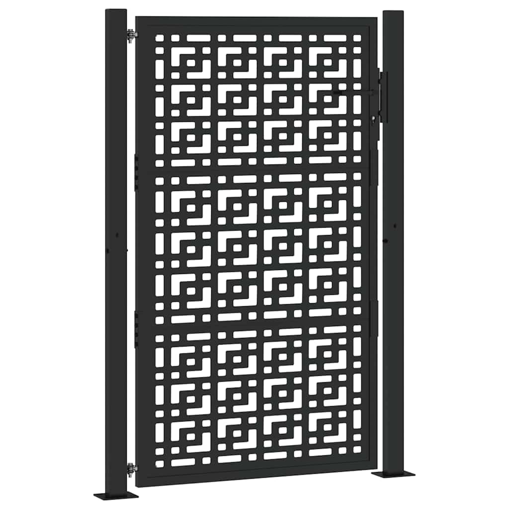 Cancello da giardino nero 100x150 cm in acciaio con design a croce | homemem39