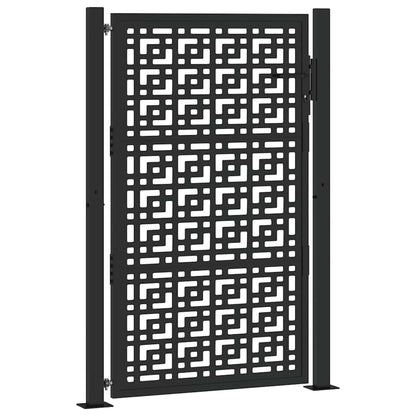 Cancello da giardino nero 100x150 cm in acciaio con design a croce | homemem39