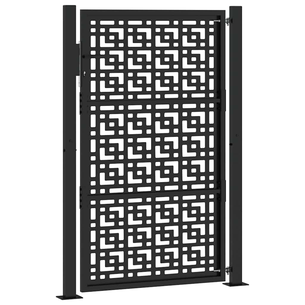 Cancello da giardino nero 100x150 cm in acciaio con design a croce | homemem39