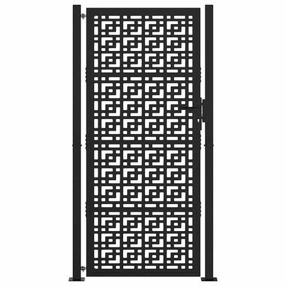 Cancello da giardino nero 100x200 cm in acciaio con design a croce | homemem39