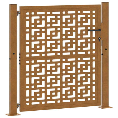 Cancello da giardino 100x100 cm in acciaio corten con design a croce | homemem39