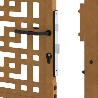 Cancello da giardino 100x125 cm in acciaio corten con design a croce | homemem39