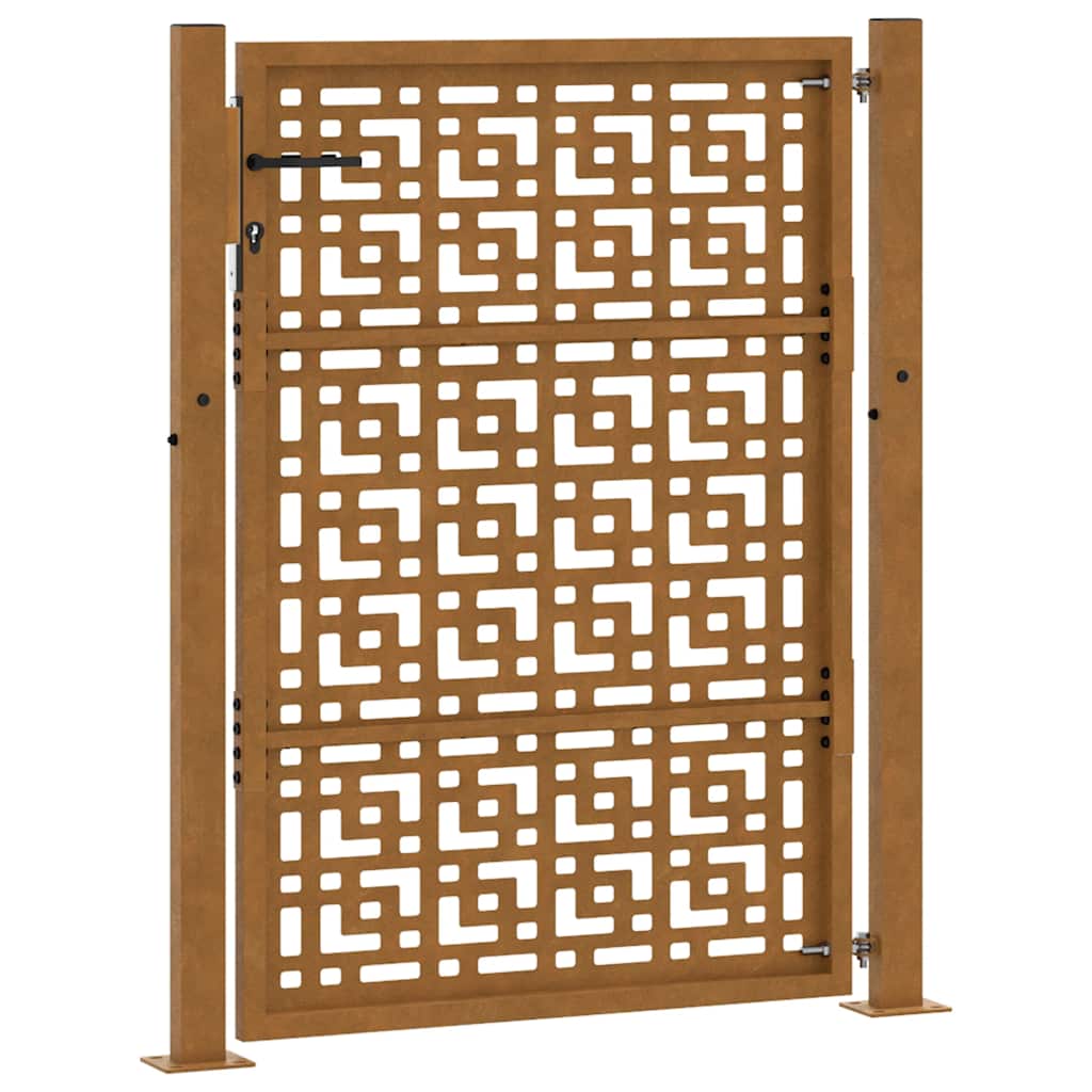 Cancello da giardino 100x150 cm in acciaio corten con design a croce | homemem39