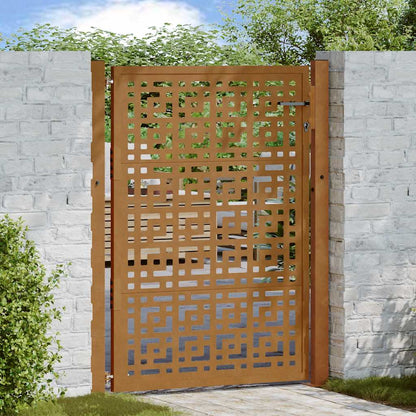 Cancello da giardino 100x150 cm in acciaio corten con design a croce | homemem39