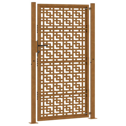 Cancello da giardino 100x175 cm in acciaio corten con design a croce | homemem39