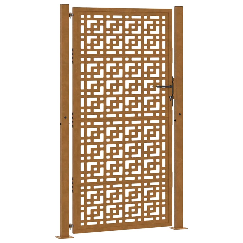 Cancello da giardino 100x200 cm in acciaio corten con design a croce | homemem39