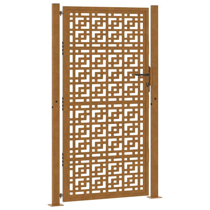 Cancello da giardino 100x200 cm in acciaio corten con design a croce | homemem39